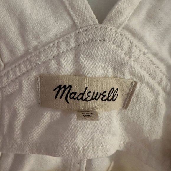 madewell white straight-leg overalls size M - Picture 4 of 4